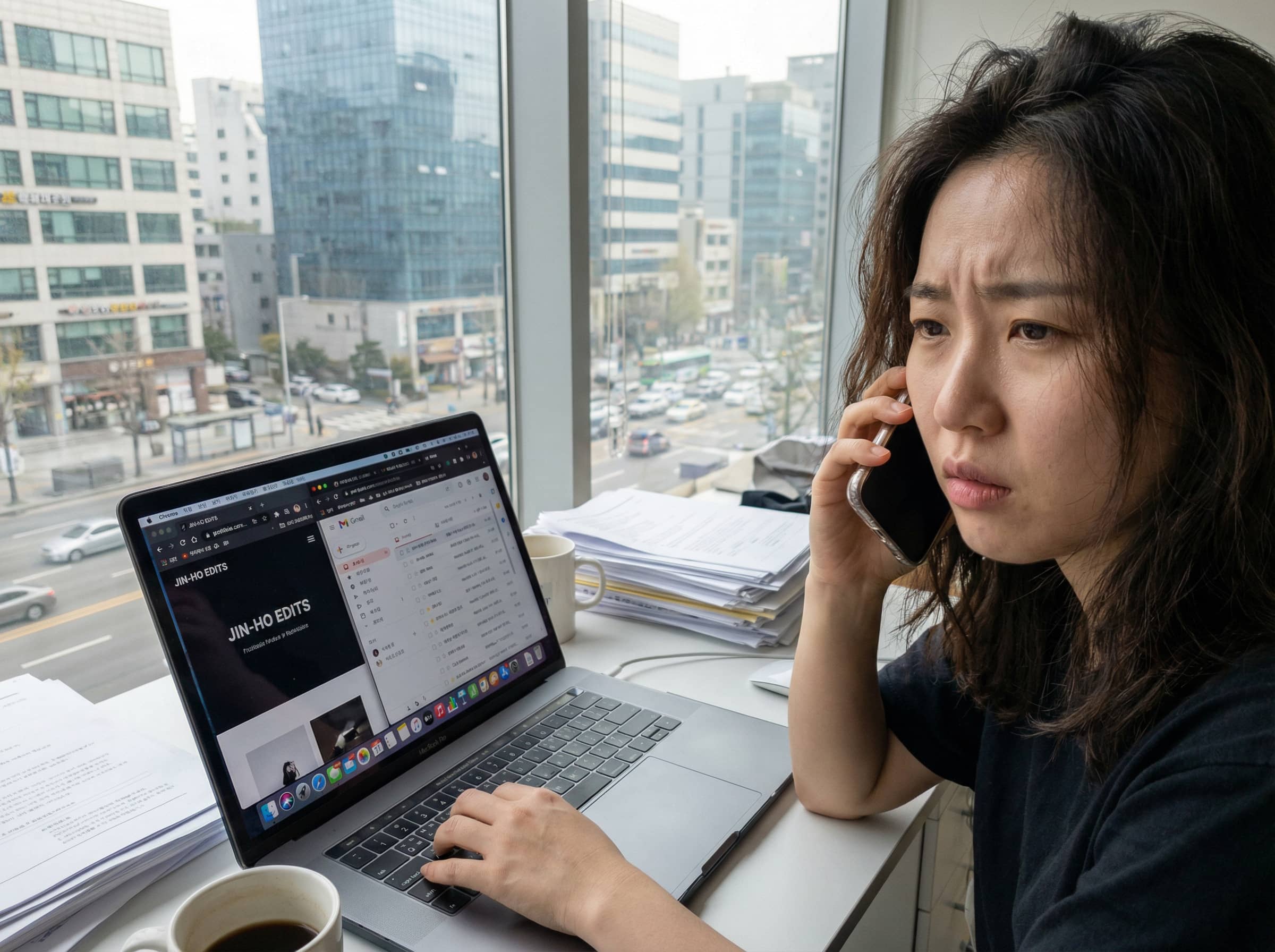 영업 스트레스를 받는 편집자